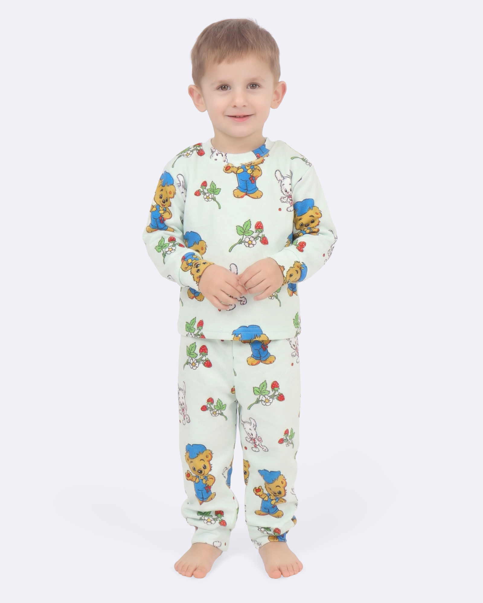 Bamse Green Velourpyjamas för barn