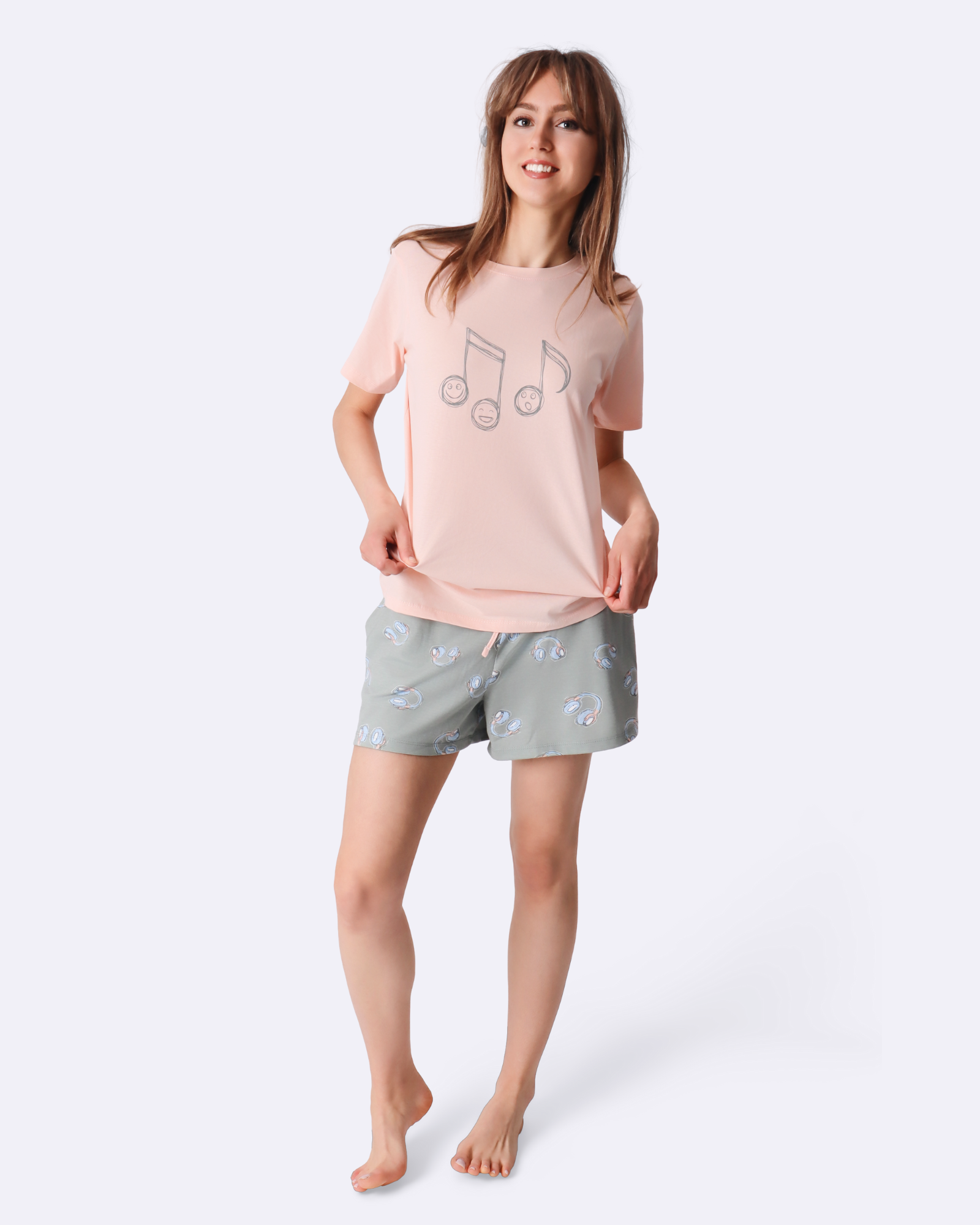 Musiikkiaiheiset lyhyet pyjamat