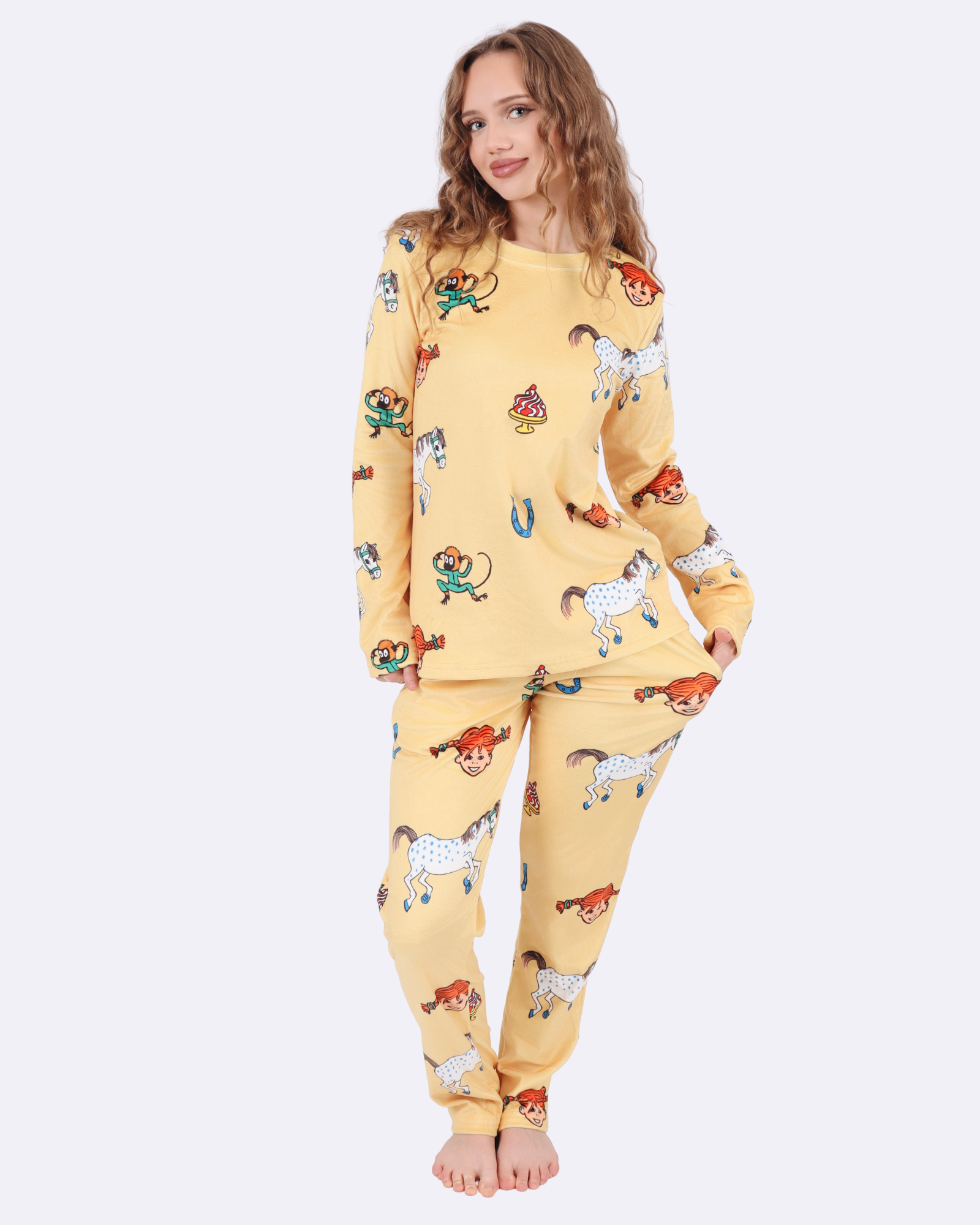 Pippi Yellow Velourpyjamas