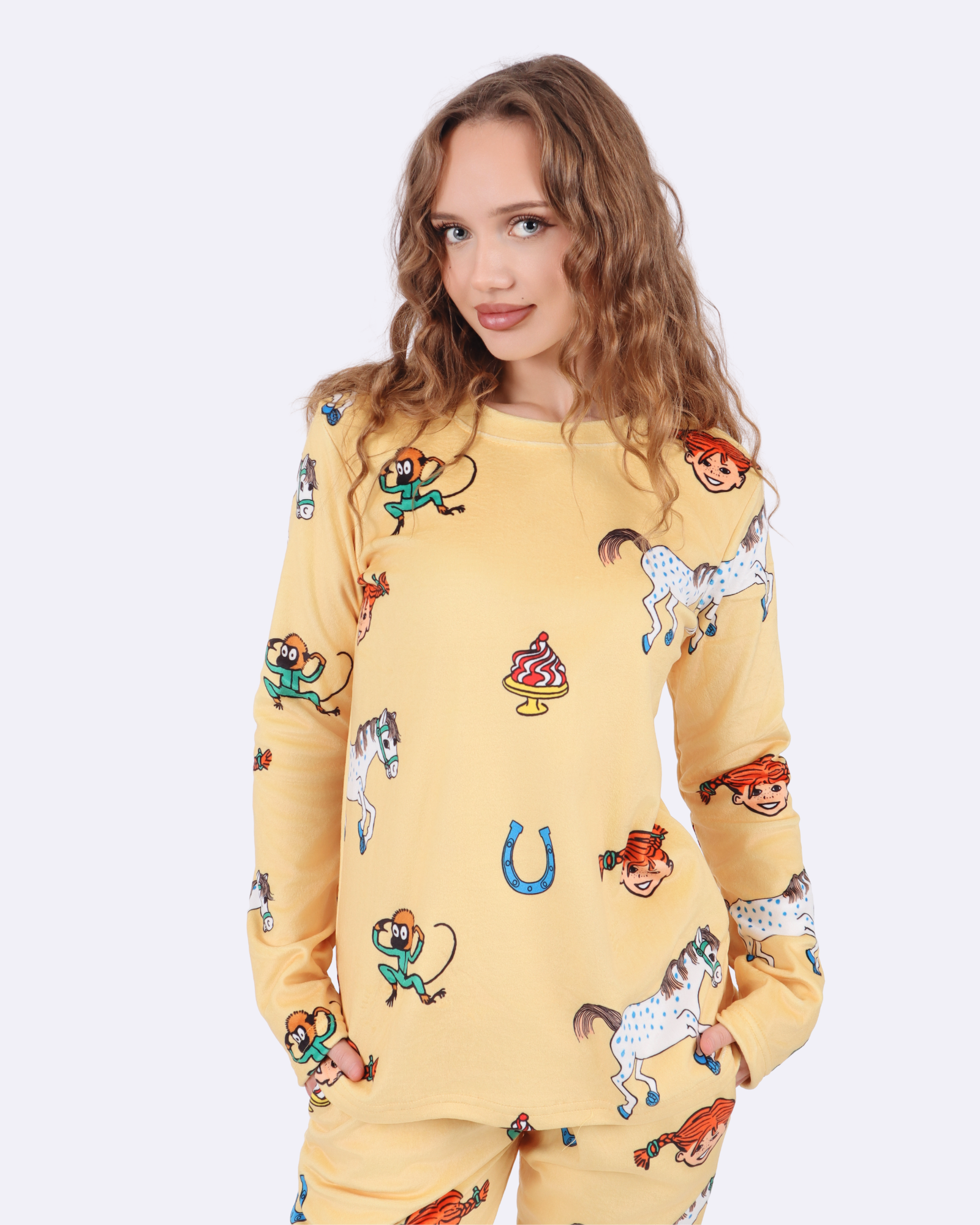 Pippi Yellow Velourpyjamas