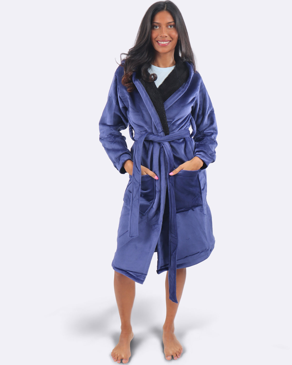Marineblauer Bademantel