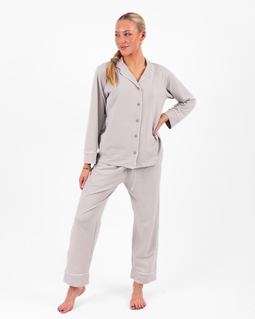 Pearl Gray Pyjamas - Cozee